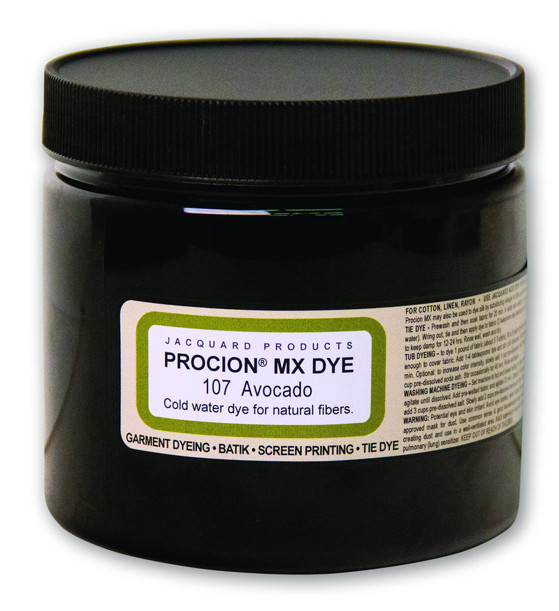Jacquard Procion Mx Dye - Undisputed King of Tie Dye Powder - Avocado - 8oz Net Wt - Cold Water Fiber Reactive Dye Made in USA