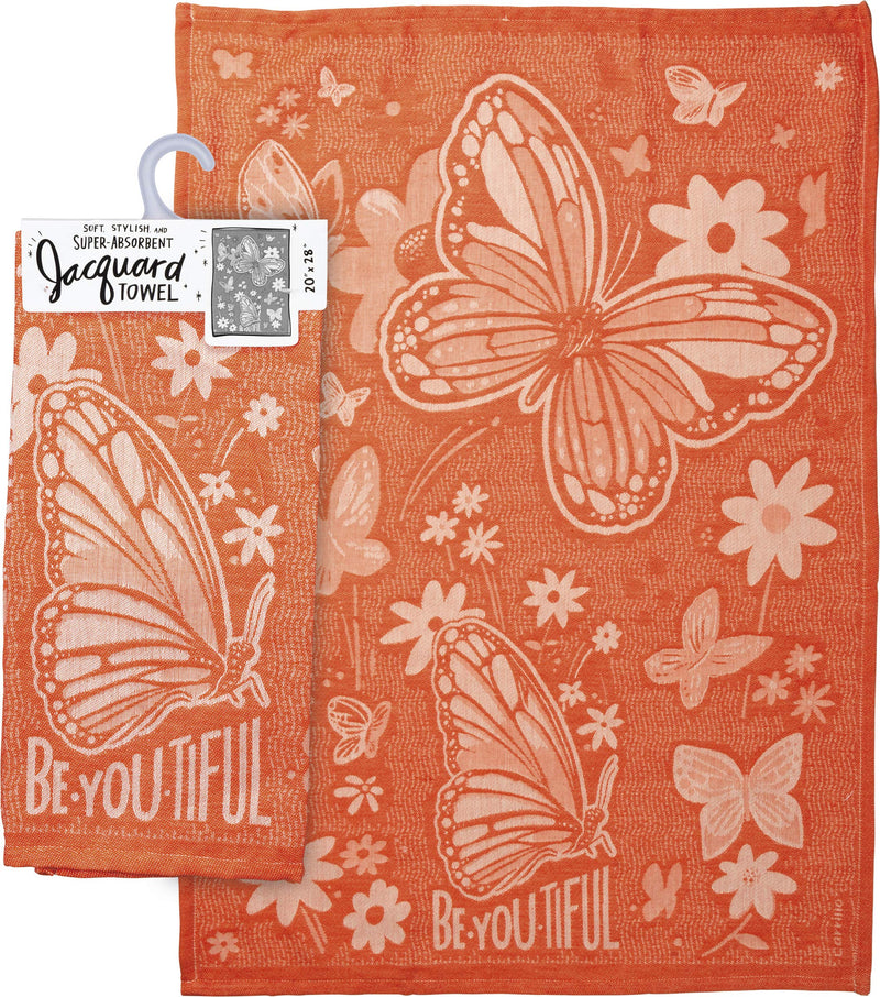 Primitives by Kathy Dish Towel - Be You Tiful Butterfly Jacquard Woven Cotton Kitchen Towel