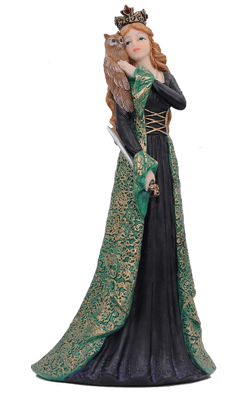 Comfy Hour Irish Princess Collection 8 Irish Princess Queen Green Dress With Owl Resin Figurine for St. Patricks Day and Everyday Collection