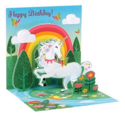 Up With Paper 3D Pop Up greeting card - UNICORN - Happy Birthday